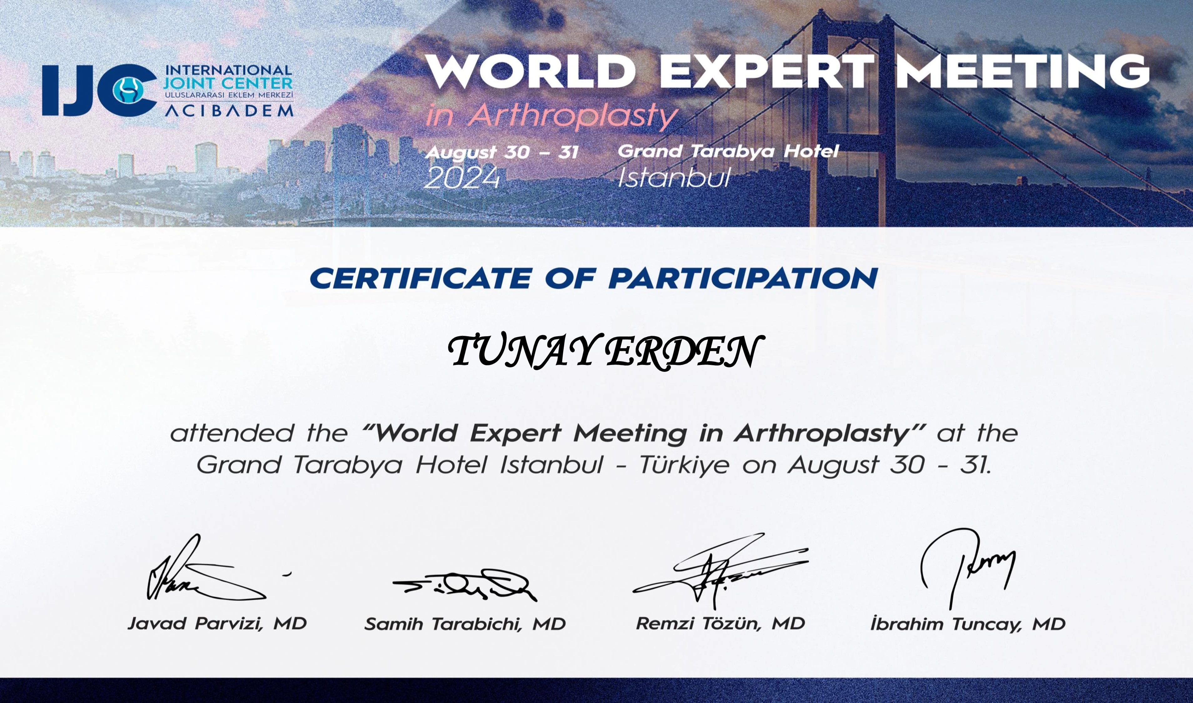 World Expert Meeting in Arthroplasty